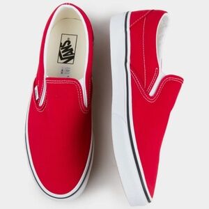 Red Vans - Asher Slip Ons